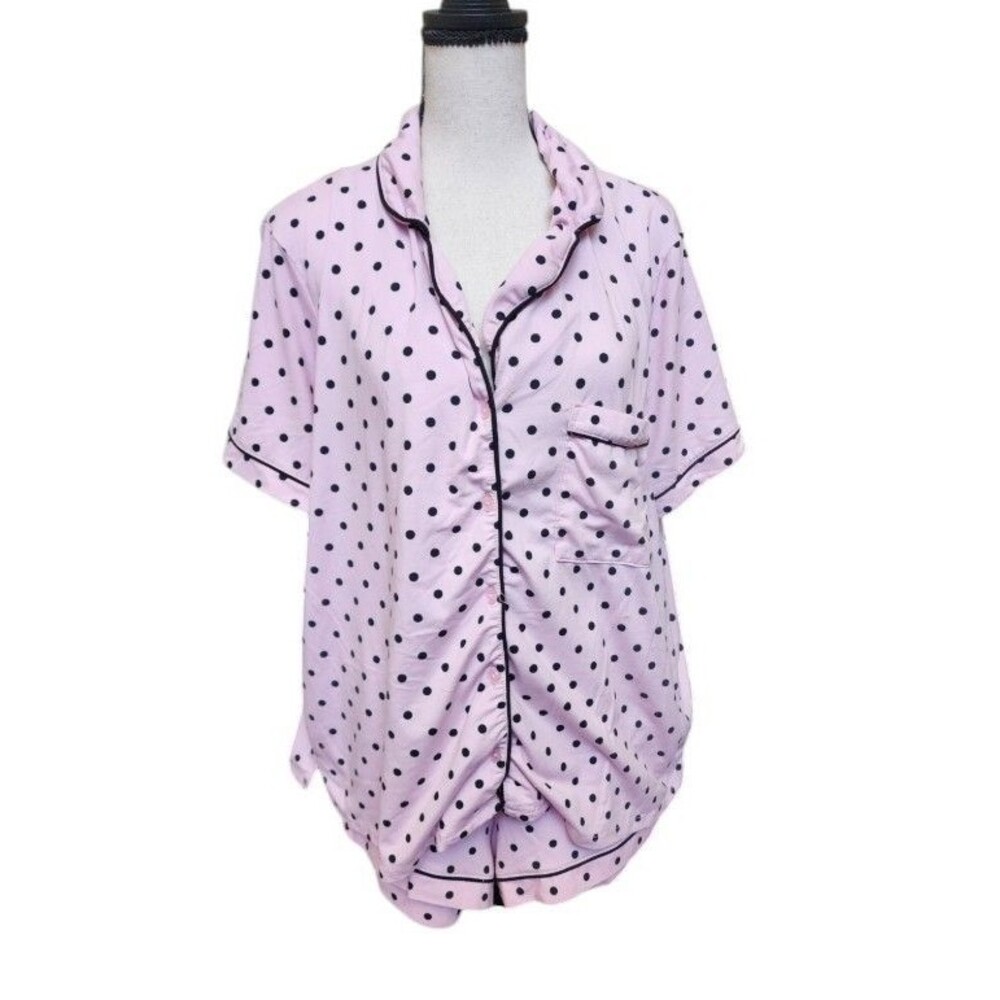 Joyspun Pajama Short Set Size XL Pink Polka Dots Super Soft